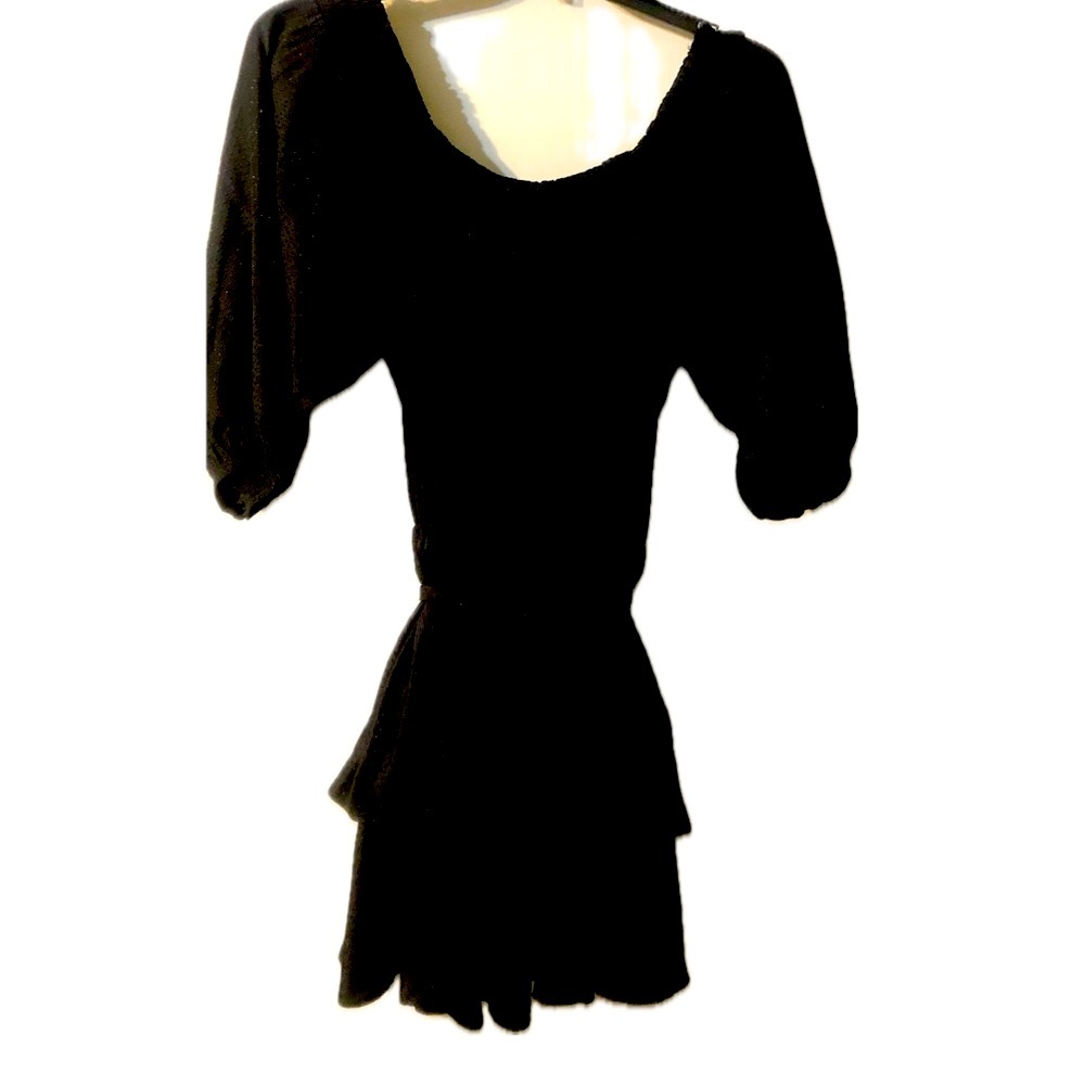 Stylish Black Dress with Waist Tie